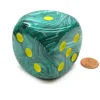 Dice>Vortex 50mm Huge Large D6 Chessex Dice, 1 Piece - Malachite Green with Yellow - Your Source for Gaming Essentials