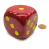 Dice>Vortex 50mm Huge Large D6 Chessex Dice, 1 Piece - Red with Yellow Pips - Your Source for Gaming Essentials