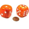 Dice>Vortex 30mm Large D6 Chessex Dice, 2 Pieces - Solar with White Pips - Your Source for Gaming Essentials