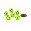 Dice>Vortex 12mm Mini 20 Sided D20 Dice, 6 Pieces - Bright Green with Black Numbers - Your Source for Gaming Essentials