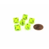 Dice>Vortex 9mm Mini 8 Sided D8 Dice, 6 Pieces - Bright Green with Black Numbers - Your Source for Gaming Essentials