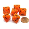 Dice>Vortex 15mm 8 Sided D8 Chessex Dice, 6 Pieces - Orange with Black - Your Source for Gaming Essentials