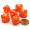 Dice>Vortex 15mm 8 Sided D8 Chessex Dice, 6 Pieces - Solar with White - Your Source for Gaming Essentials