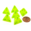 Dice>Vortex 18mm 4 Sided D4 Chessex Dice, 6 Pieces - Electric Yellow with Green - Your Source for Gaming Essentials