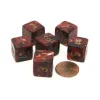 Dice>Vortex 15mm 6 Sided D6 Chessex Dice, 6 Pieces - Burgundy with Gold Numbers - Your Source for Gaming Essentials