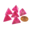 Dice>Vortex 18mm 4 Sided D4 Chessex Dice, 6 Pieces - Pink with Gold - Your Source for Gaming Essentials