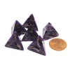 Dice>Vortex 18mm 4 Sided D4 Chessex Dice, 6 Pieces - Purple with Gold - Your Source for Gaming Essentials