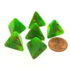 Dice>Vortex 18mm 4 Sided D4 Chessex Dice, 6 Pieces - Slime with Yellow - Your Source for Gaming Essentials