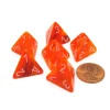 Dice>Vortex 18mm 4 Sided D4 Chessex Dice, 6 Pieces - Solar with White - Your Source for Gaming Essentials