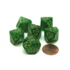 Dice>Vortex 16mm Tens D10 (00-90) Chessex Dice, 6 Pieces - Green with Gold Numbers - Your Source for Gaming Essentials