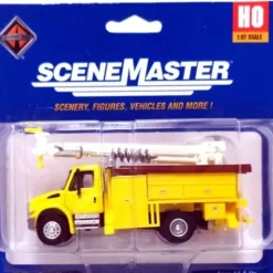 Walthers 949-11732 HO Assembled Yellow International 4300 Utility Truck w/ Drill - Your Source for Gaming Essentials* Trains