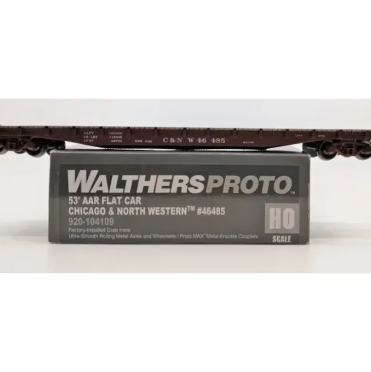 Walthers 920-104109 HO Chicago and North Western 53' AAR Flatcar RTR #46485 - Your Source for Gaming Essentials* Trains