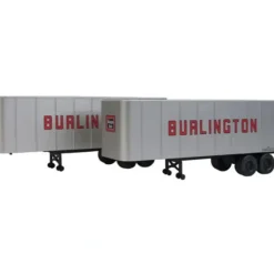 Walthers 949-2358 HO Chicago, Burlington & Qunicy 32'' Trailer 2-Pack - Assemble - Your Source for Gaming Essentials* Trains