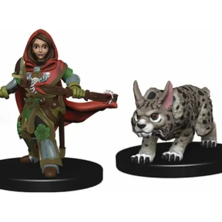 Tabletop Miniatures>WizKids Wardlings Painted Miniatures: (W2) Girl Ranger & Lynx - Your Source for Gaming Essentials