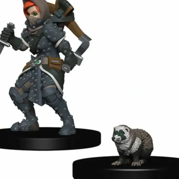 Tabletop Miniatures>WizKids Wardlings Painted Miniatures: (W2) Girl Rogue & Badger - Your Source for Gaming Essentials
