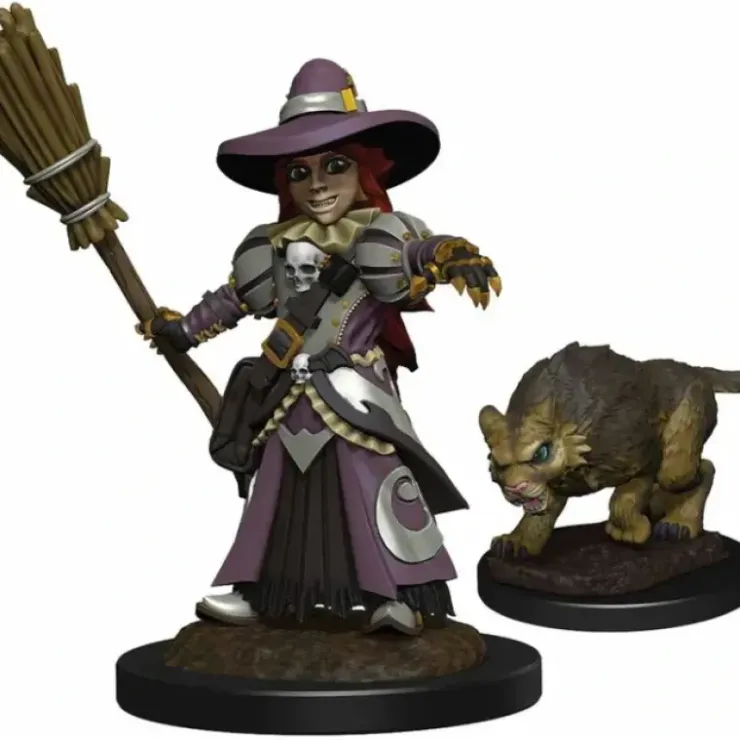 Tabletop Miniatures>WizKids Wardlings Painted Miniatures: (W3) Girl Witch & Witch`s Cat - Your Source for Gaming Essentials