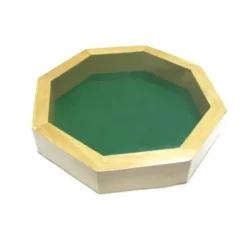 Dice>10" Wood Dice Tray with Green Felt Bottom - Rolling Dice Wooden Tray - Your Source for Gaming Essentials