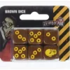 Dice>Zombicide: 6 Pack of Brown Dice with Yellow Pips - Your Source for Gaming Essentials