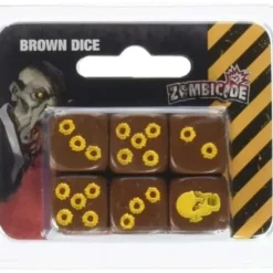 Dice>Zombicide: 6 Pack of Brown Dice with Yellow Pips - Your Source for Gaming Essentials